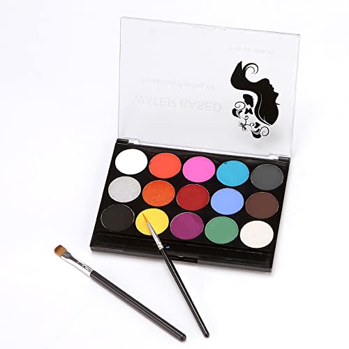15 Colors Water Based Face Body Paint Kit Professional Water-Soluble Pigment Tattoo Painting - Image 2