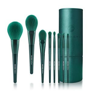 Eigshow Premium 8pcs JadeGreen Makeup Brush Set Synthetic Cosmetics Foundation Powder Concealers Blending Eye Shadows Face Kabuki