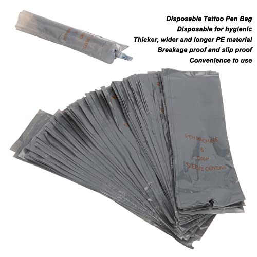 200PCS Tattoo Pen Covers, Disposable Dustproof PE Protection Bags, Appropriate Size, Thick Material, 200PCS - Image 2