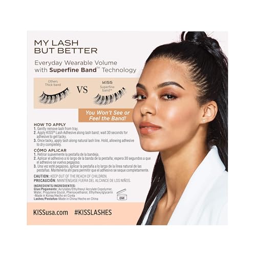 KISS My Lash But Better False Eyelashes, All Mine, 10mm, Reusable Strip Lashes - Image 2