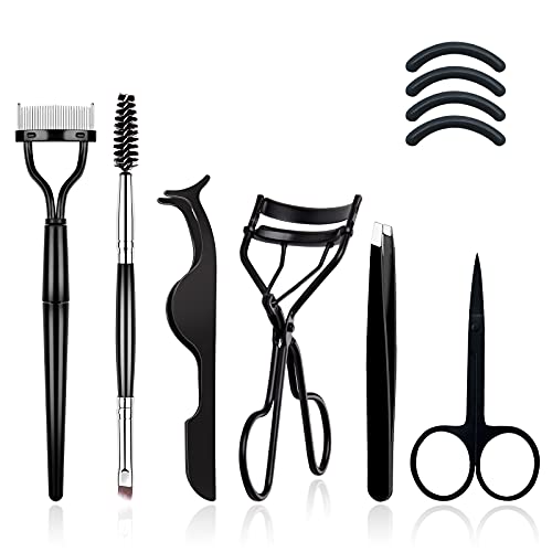 Eyelash Comb Lashes Curler, EBANKU 4Pcs Professional Eye Brow Spoolie Brush for Makeup Grooming (Black) - Image 11