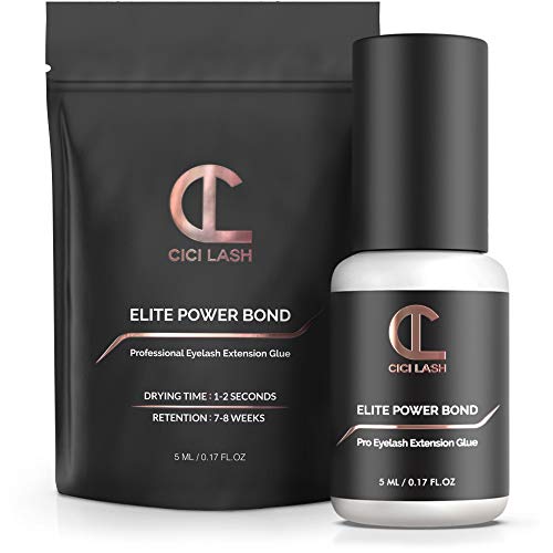 Elite Power Eyelash Extension Glue 8-Week Retention 1-2s Drying Time Deep Black Color 5ml