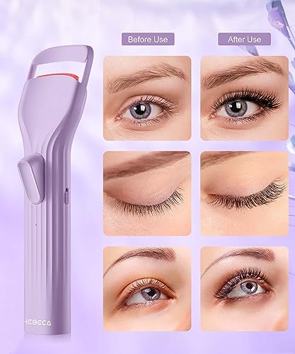 HEBECA Heated Lash Curler Silicone Pad Rechargeable Battery Lightweight Portable Violet - Image 2