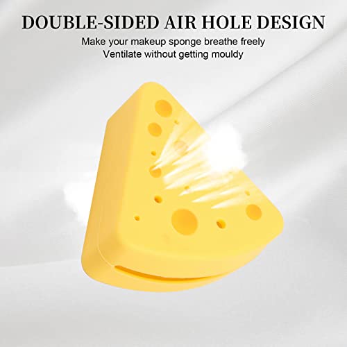 Makeup Sponge Holder Case, Breathable Silicone Beauty Blender Storage Box for Travel Home (Yellow) - Image 2