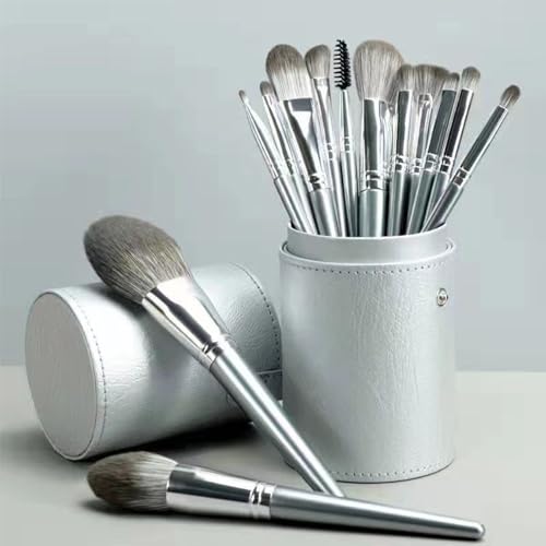 Makeup Brushes Sets with Cylinder Box, Professional Makeup Brush Set Synthetic Cosmetics Foundation Powder Concealers Blending Eye Face Kabuki