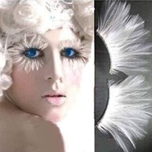 Dorisue White Queen White Feather Lashes Halloween Elsa Cosplay 1 Pair