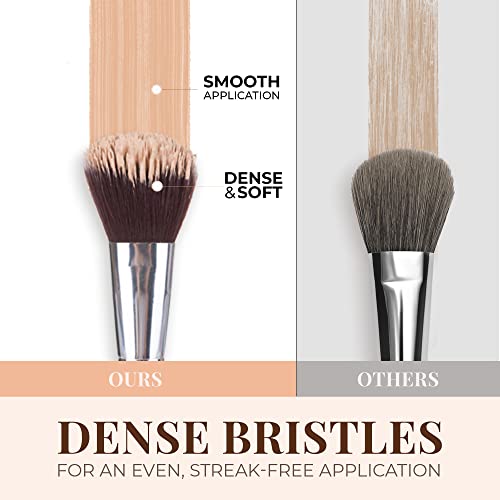 13-Piece Bamboo Makeup Brushes Set - Vegan & Cruelty Free - Eye Shadow, Eyebrow, Eyeliner, Blending, Foundation, Blush, Powder Kabuki Brushes - Image 2