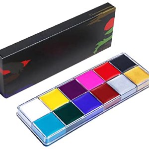Halloween Face Body Paint Oil 12 Color, Professional Non Toxic Safe Makeup Kit