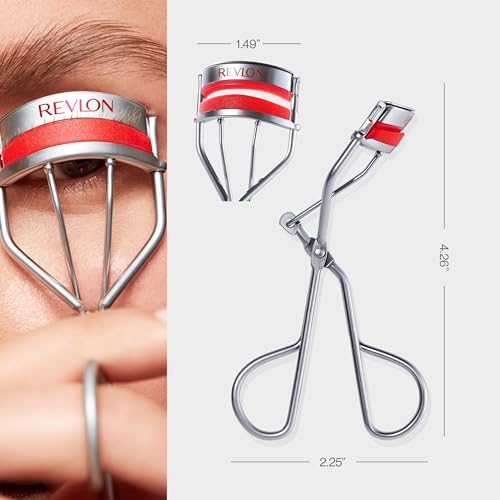 REVLON Triple-Stepped Lash Curler, Stainless Steel/Red, Dramatic Curl - Image 3
