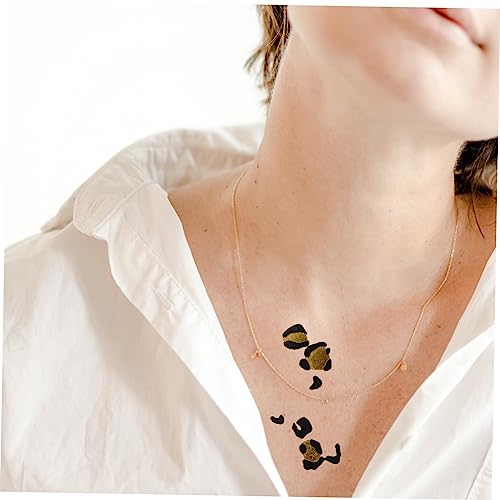 SEWACC 6 Sheets Leopard Tattoo Sticker Golden Leopard Cheetah Print Temporary Tattoo Stickers 16X13cm - Image 2