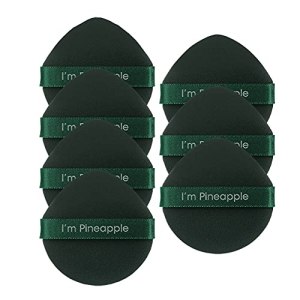 "Ultra-Soft Air Cushion Puff for BB Cream, Liquid & Loose Powder, 7 Pcs, Dark Green"