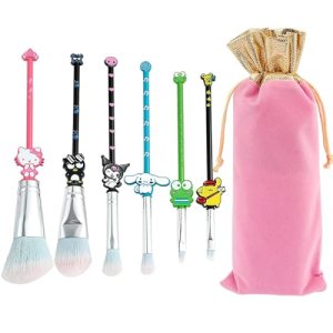 Cartoon Anime Makeup Brushes Set with Pink Pouch