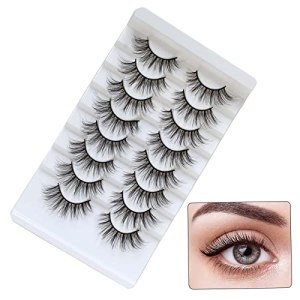 BIEUFBJI Faux Mink 20MM Thick Lashes Pack 8 Pairs Natural Makeup Comfortable & Reusable