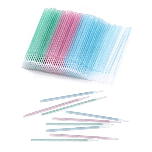 Disposable Crystal Eyelash Swabs, 100 Pcs Multicolor Lash Micro Brush