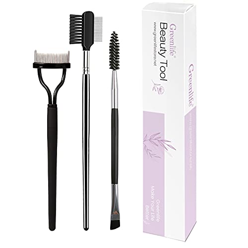 GreenLife® Eyelash Comb Curlers and Eyebrow Brush Black Cosmetic Tool