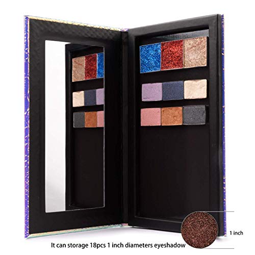Allwon Magnetic Palette Mermaid Empty Makeup Palette with Mirror and 20Pcs Adhesive Empty Palette Metal Stickers - Image 2