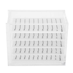 Cosmetic Makeup Storage Box 5 Layers Camellia Flower Clear Plastic False Eyelash Holder Organizer Case