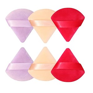 Butilove Triangle Velvet Powder Puff 6-Pack Super Soft Size L