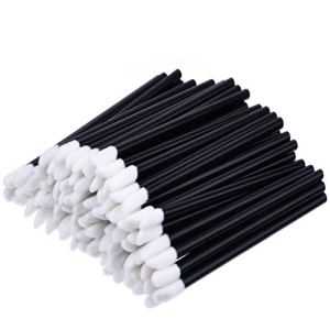 Lip Wands Applicators, Disposable Brushes, 500 Pack, Soft Bristles, Pink & Black
