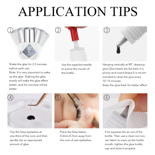 SUMFORMI Lash Glue for Eyelash Extension 0.3 Sec Dry Time 4-5 Weeks Retention Maximum Bond Power (0.17fl.oz / 5ml) Black Adhesive - Image 5