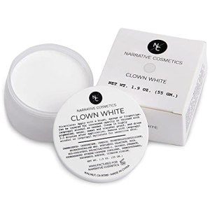 Narrative Cosmetics Clown White Cream Makeup, Quick Drying Professional Face Paint for Stage, Halloween, Cosplay, 1.9 Oz
