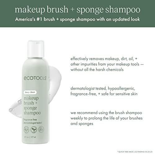 EcoTools Makeup Brush Cleansing Shampoo, 177.4 ml, Eco-Friendly, Vegan - Image 2