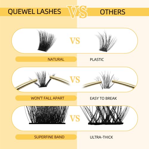 QUEWEL Lash Extension Kit, Clusters Bond & Seal, Applicator Tool, Glue Remover, Natural Look (FDD-H01-kit) - Image 57
