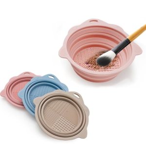QOOWFEANIG 3Pack Silicone Makeup Brush Cleaner Mat, Foldable, Eco-Friendly, Easy to Use