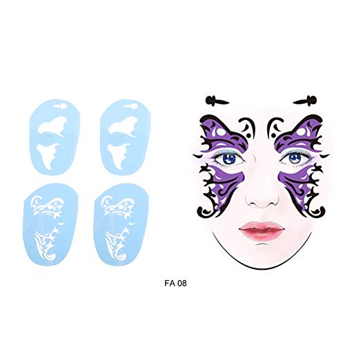 Face Paint Stencils for Kids, 6 Styles/set Body Paint Stencil Reusable Tattoo Cosmetic Painting Tool - Image 3