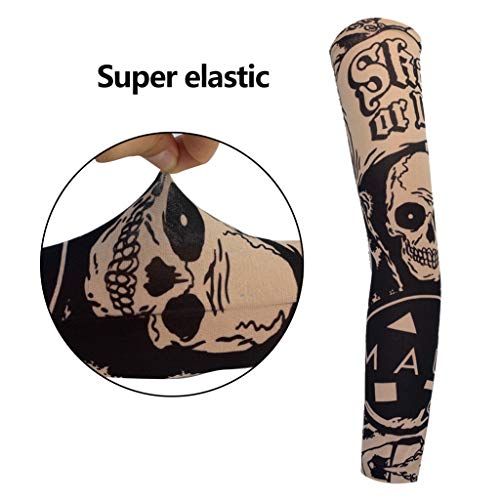 Temporary Tattoo Arm Sleeves Sunscreen Sleeves Halloween Tattoo Large (20 Count) - Image 3