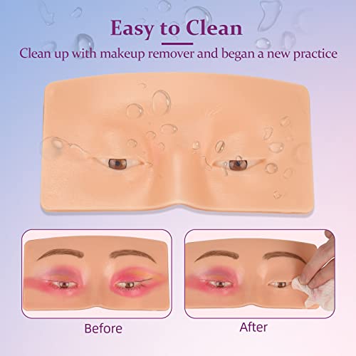 ATOMUS 3D Silicone Eye Face Makeup Practice Board with Brush Reusable - Image 2