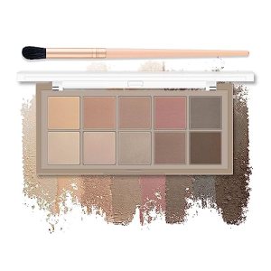 10 Colors Nude Eyeshadow Palette Matte Eye Shadow Palette Makeup Smooth Natural Soft Focus Shimmer Glitter Eye Makeup Set With Professional Brush