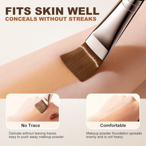 GOHIGH Square Foundation Brush for Liquid Cream Makeup, Professional Flat Face Brush for Facial Premium, Soft Synthetic Contour Brush for Cream and Flawless Powder, Buffing, Blending, Concealer-GOHIGH - Image 3
