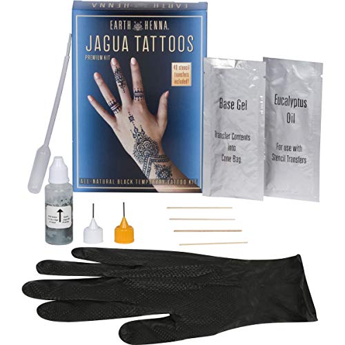 Earth Henna Organic Jagua Black Tattoo Kit 11 Count (USA-Made)
Step 2: Create safe and fun temporary tattoos with Earth Henna's organic Jagua black tattoo kit. Dermatologically tested for safety, lasts 1-2 weeks, and suitable for the entire family. - Image 2