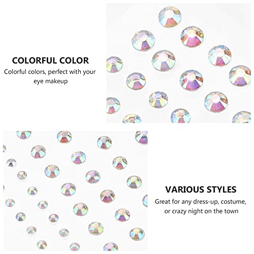 Rhinestone Stickers, Self-Adhesive Face Gems Glitter Crystal Makeup Sticker (Transparent) Lurrose - Image 2