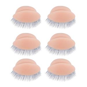 WBCBEC 3 Pairs Replacement Eyelids for Mannequin Head Removable Realistic Eyelids with Eyelashes