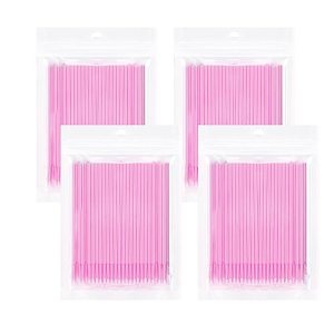 400PCS Micro Brush Disposable Micro Swabs for Eyelash Extension, Nails, 2.0mm Pink