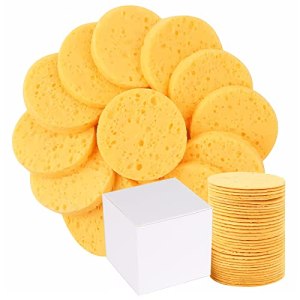 Compressed Facial Sponges, Natural, Reusable, 65mm Size, Makeup Removal