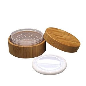 "30g/1oz Empty Bamboo Loose Powder Container Travel Cosmetic Make-up Case"