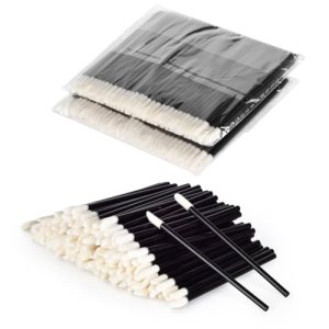 Disposable Lip Brushes 200-Pack Lint-Free Makeup Applicators, Black Color