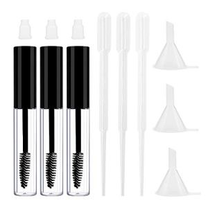 Angzhili 3 Sets/Pack Empty Mascara Tubes With Eyelash Wand, Rubber Inserts, and Funnels for Cosmetics (8 ML)