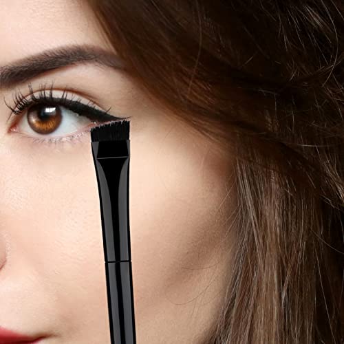 3pcs Eyeliner Brush Kit, Flat Thin Beveled Angled Brow Brush Black - Image 3