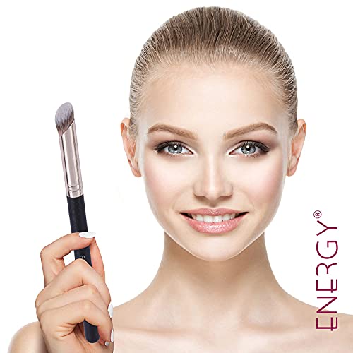 ENERGY Angled Flat Concealer Brush for Under Eye, Nose Contour, Liquid Foundation, Press Powder Palette - Image 11