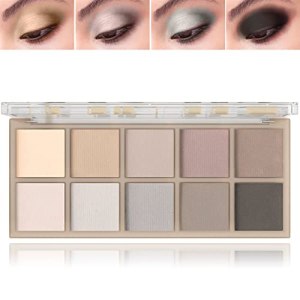 10 Colors Eyeshadow Palette, Matte Nude Glitter Eye Shadow Palette, High Pigmented, Easy to Use, Long Lasting, Fusang 1.00 g (Pack of 1)