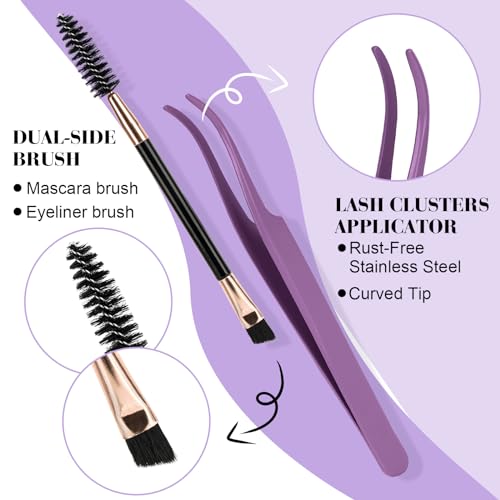 Lash Clusters 280 Pcs 40D-0.07D-9-15MIX B&Q LASH Individual Lashes C D Curl Eyelash Clusters Soft Volume - Image 4