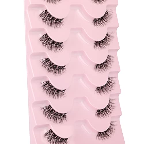 JIMIRE Faux Mink Eyelashes Russian Strip Natural Look Wispy Light 13MM 7 Pairs - Image 22