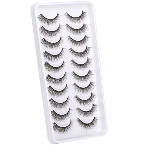 Kiromiro Clear Band Lashes Wispy False Eyelashes Natural Look Fluffy 10mm Short Faux Mink Lashes Strip Eye Lashes Pack - Image 3