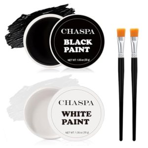 CHASPA Face Paint Black + White Clown Makeup Oil Face Body Paint Set, Halloween SFX Makeup Costume
