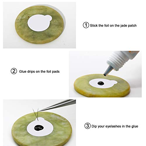 Eyelash Extension Glue Holder Pads 2.5cm Jade Stone Disposable Waterproof Sticker - Image 3