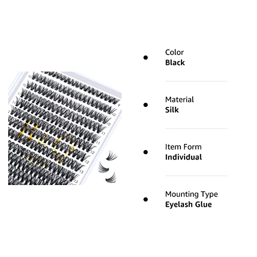 Lash Clusters 280 Pcs 40D-0.07D-9-15MIX B&Q LASH Individual Lashes C D Curl Eyelash Clusters Soft Volume - Image 43